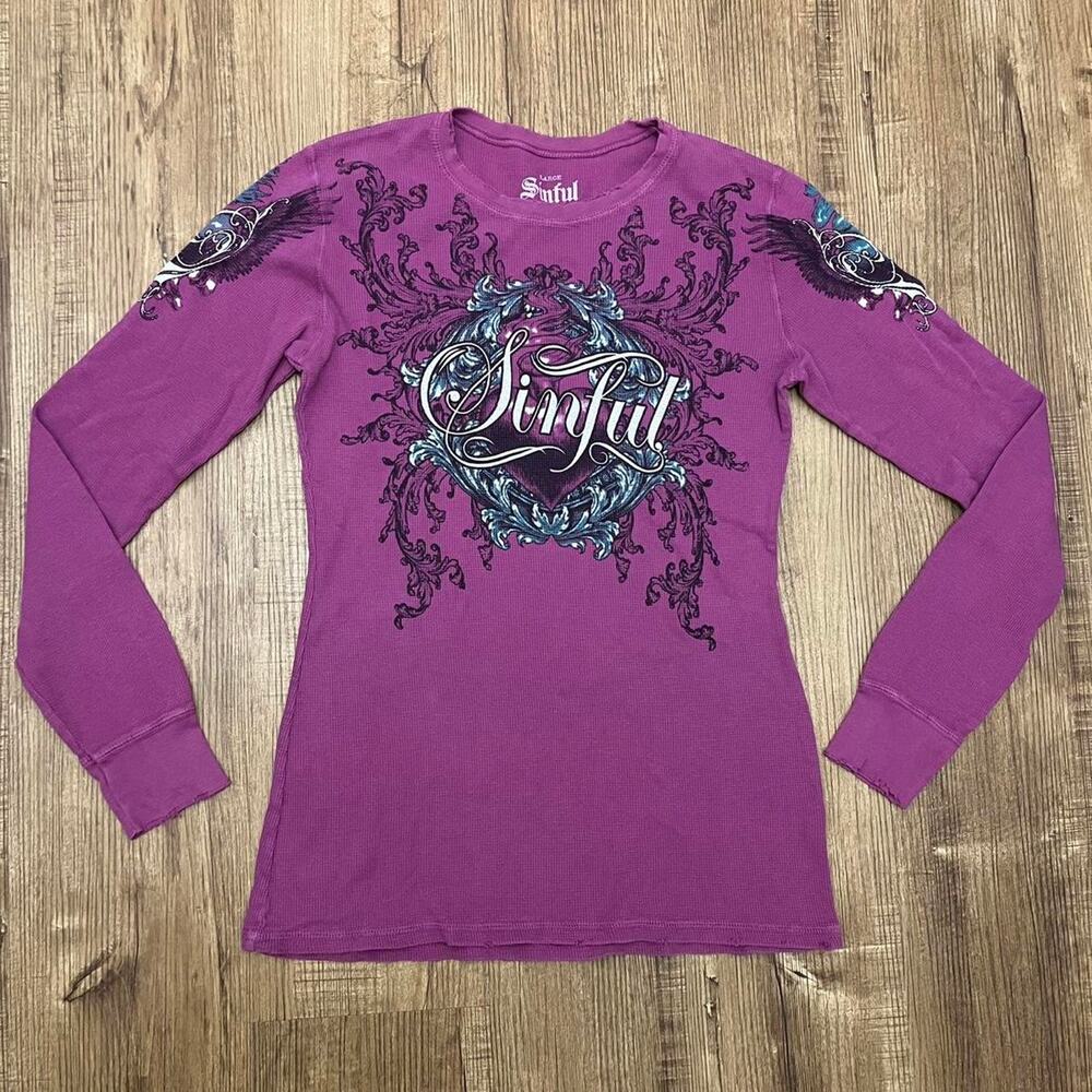 Sinful by affliction large long sleeve thermal top